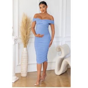 Powder blue maternity dress